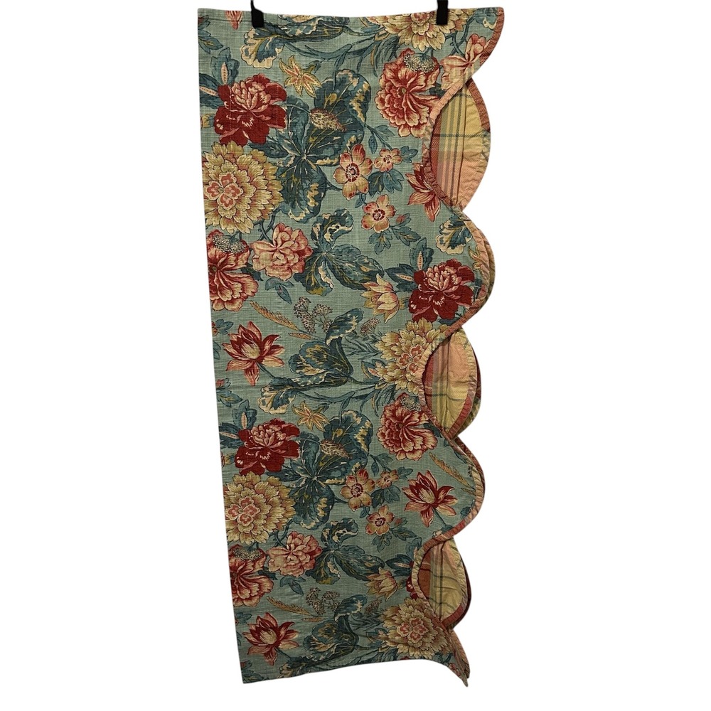 Waverly SONNET SUBLIME Blue Floral JEWEL Scallop Valance cottagecore farmhouse